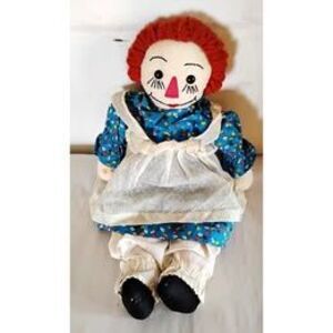 Vintage Handmade Raggedy Ann Doll c 1980s, 19 Inches